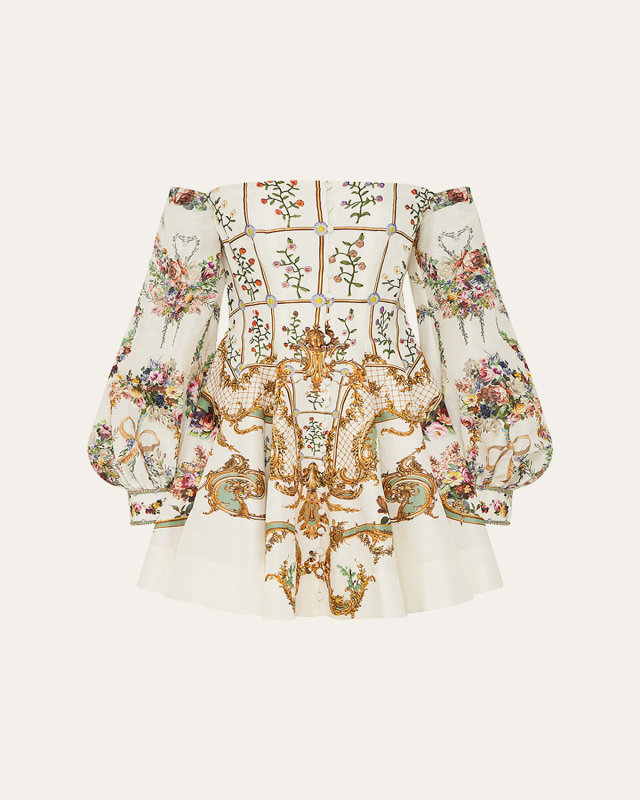 Dressing Room Drama Seamed Off-Shoulder Dress